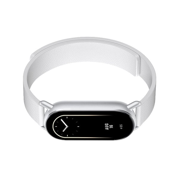 Lærreim for Xiaomi Band 8/9 - Magnetisk White