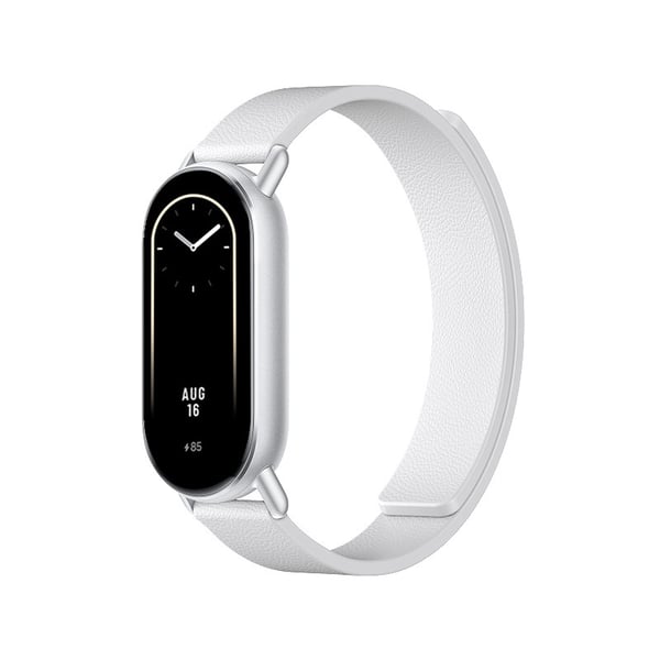 Lærreim for Xiaomi Band 8/9 - Magnetisk White