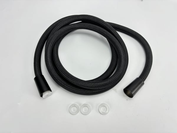 2 Meter Sort Nylon Anti-Eksplosions Bruseslange med Stålkappe
