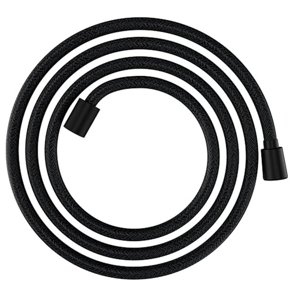 2 meter svart nylon anti-eksplosjon dusjslange med stålhette
