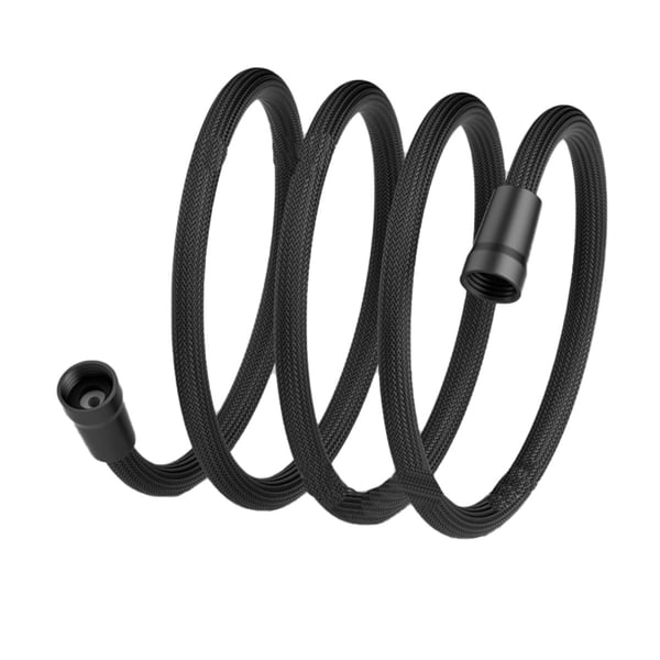 2 meter svart nylon anti-eksplosjon dusjslange med PP-hette
