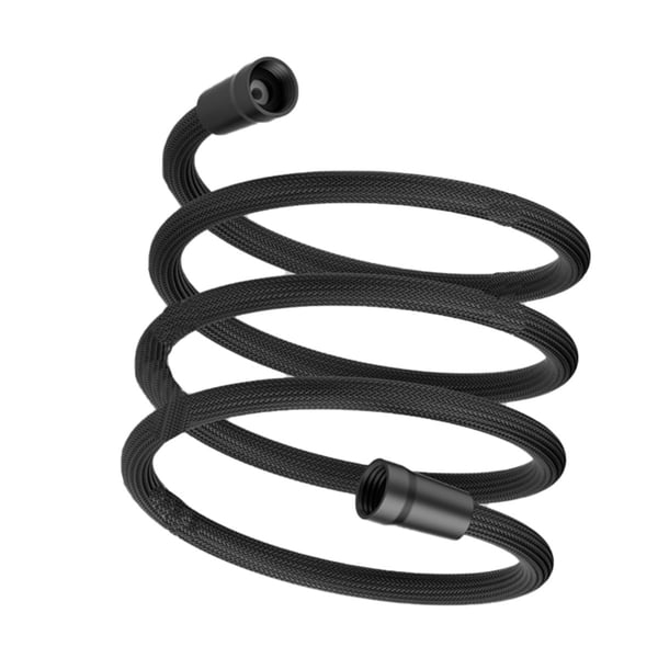 2 meter svart nylon anti-eksplosjon dusjslange med PP-hette