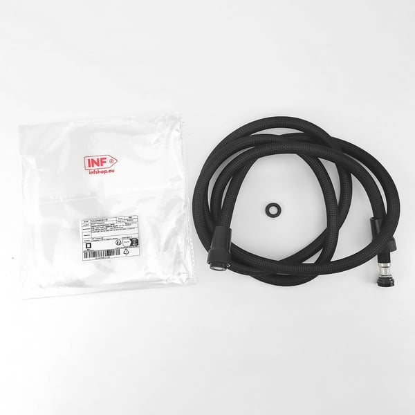 2 meter svart nylon anti-eksplosjon dusjslange med PP-hette