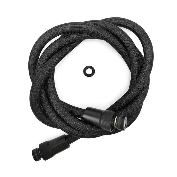 2 meter svart nylon anti-eksplosjon dusjslange med PP-hette