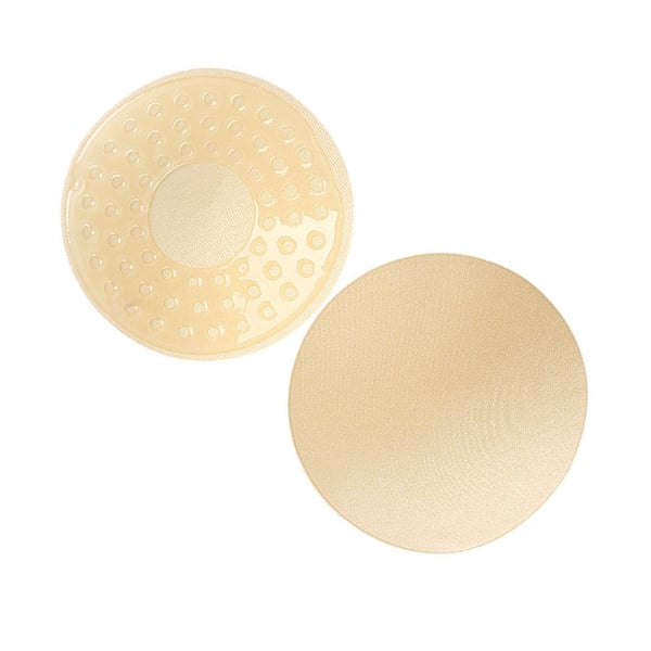 Usynlig selvklebende BH-nippeldeksler for stroppeløse kjoler Beige