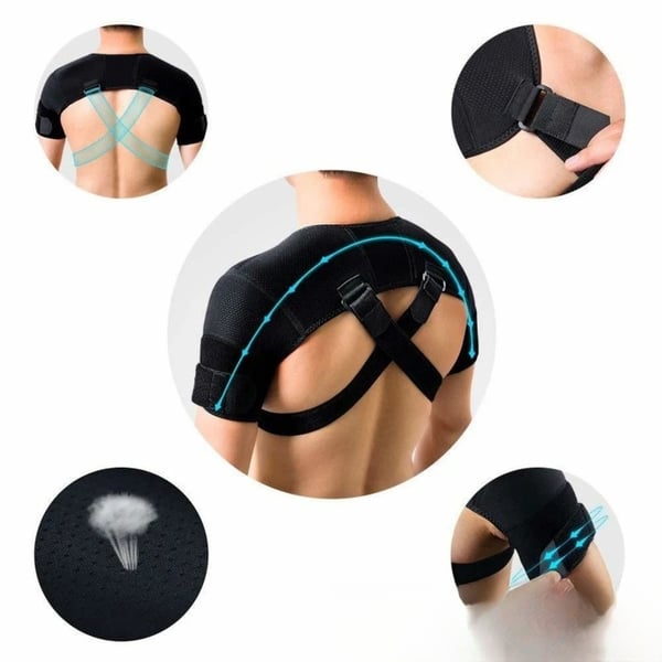 Justerbart sport dubbelt axelstöd L/XL