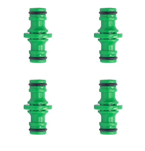 4-pakke slangekobling - Dobbel Pass Plastnippelkobling
