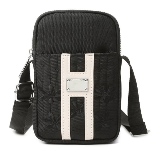 Tyylikäs musta Oxford-kangaspussilaukku - Crossbody & Olkalaukku Black