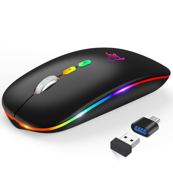 Stille Dual Mode-mus: Oppladbar trådløs Bluetooth 5.1 B