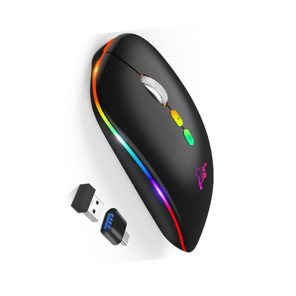 Stille Dual Mode-mus: Oppladbar trådløs Bluetooth 5.1 B