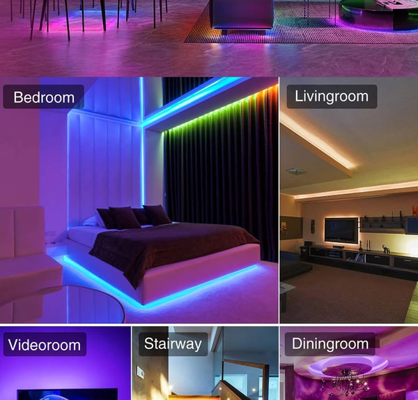 20M LED Stripelyssett med Bluetooth-appkontroll