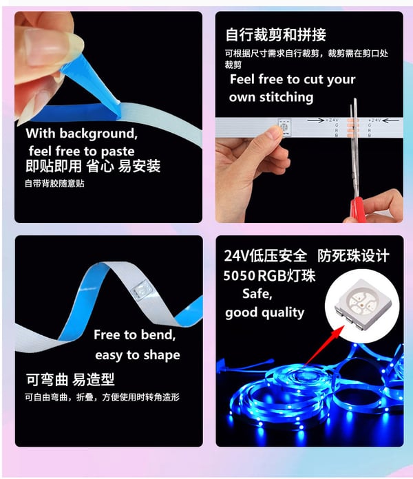 20M LED Stripelyssett med Bluetooth-appkontroll
