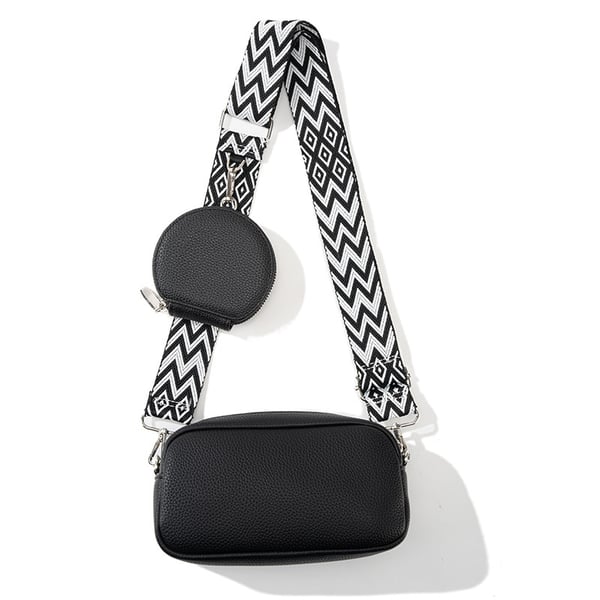 Snygg PU Läder Axel Crossbody Väska för Kvinnor Black