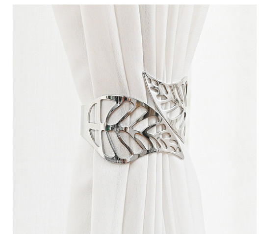 Elegante bladgardinbindinger - legeringsholdere Silver