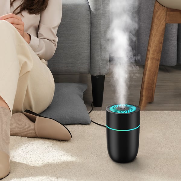 WT-009 Auton Ilmankostutin: USB Mini Hiljainen Värikäs Valo Black