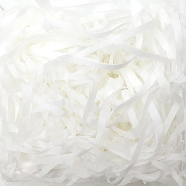 Pink Strimlet Papirfyld - 200g Gaveæskefyld White