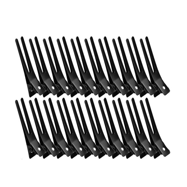20 stk Hårspenner - Doble Metall Stylingklemmer Black