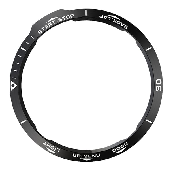 Stilfuld Sort & Hvid Bezel til Garmin Fenix 6X Serien