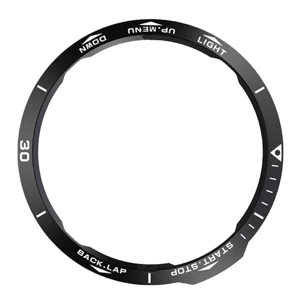 Stilfuld Sort & Hvid Bezel til Garmin Fenix 6X Serien