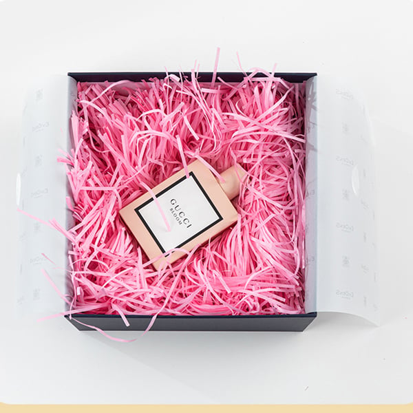 Pink Strimlet Papirfyld - 200g Gaveæskefyld Pink