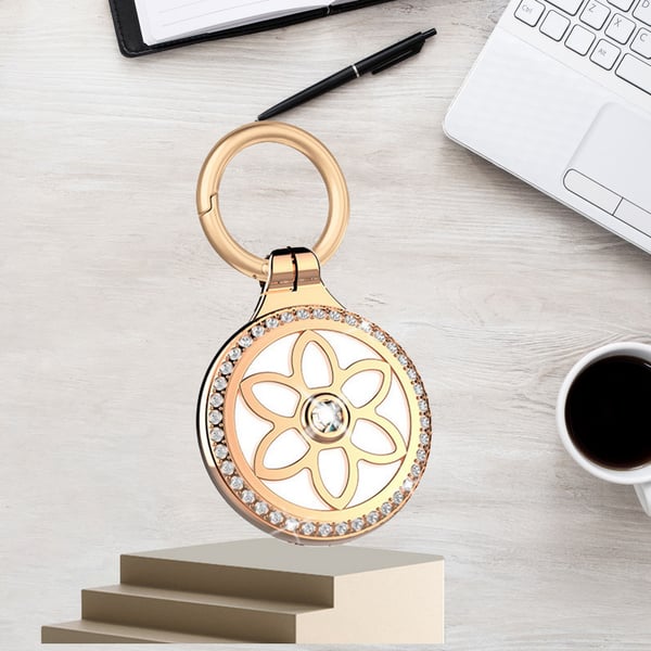 Premium Metall AirTag-deksel: Full Beskyttelse & Anti-Tap Design PinkGold