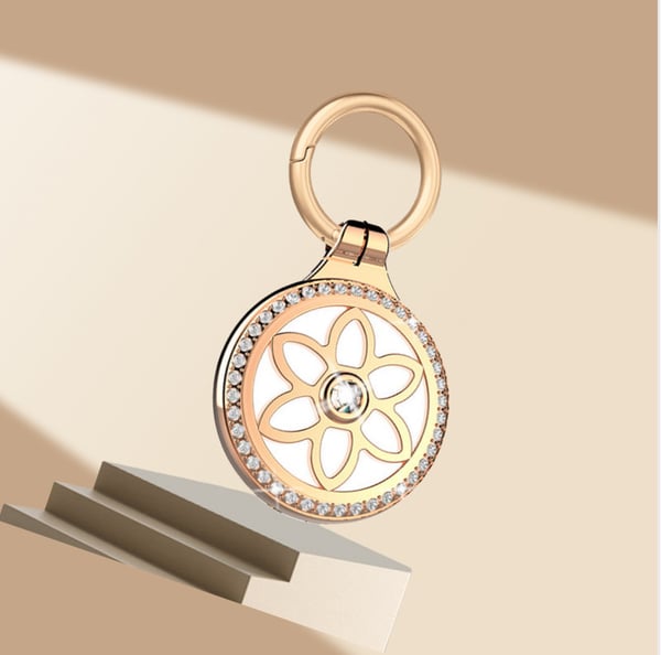 Premium Metall AirTag-deksel: Full Beskyttelse & Anti-Tap Design PinkGold