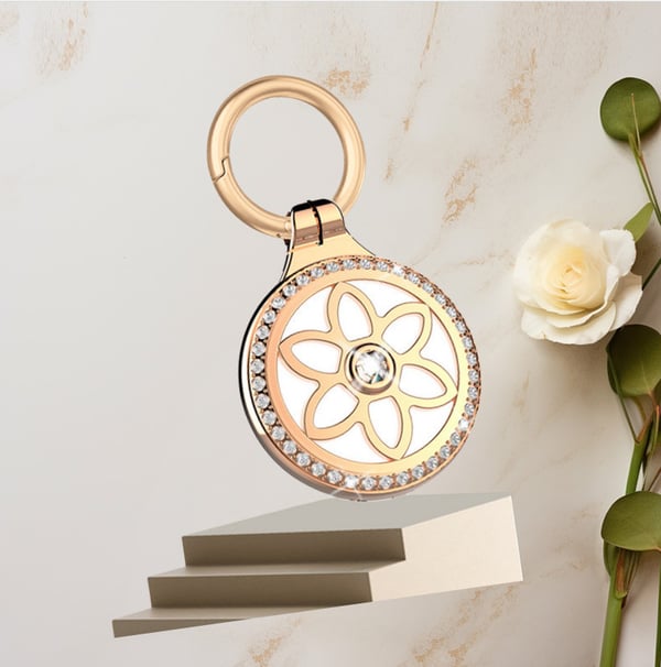 Premium Metall AirTag-deksel: Full Beskyttelse & Anti-Tap Design PinkGold