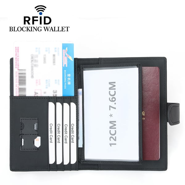 Ægte læder RFID-pas holder - Sikker rejse tegnebog