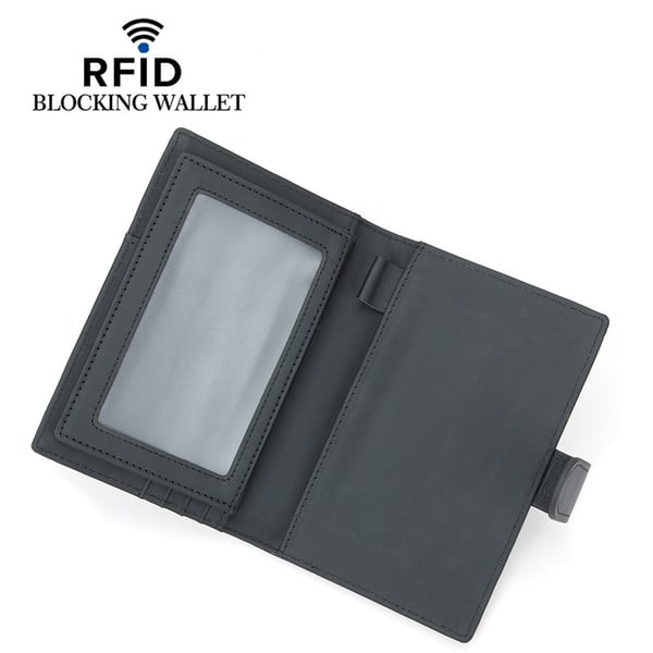 Ægte læder RFID-pas holder - Sikker rejse tegnebog