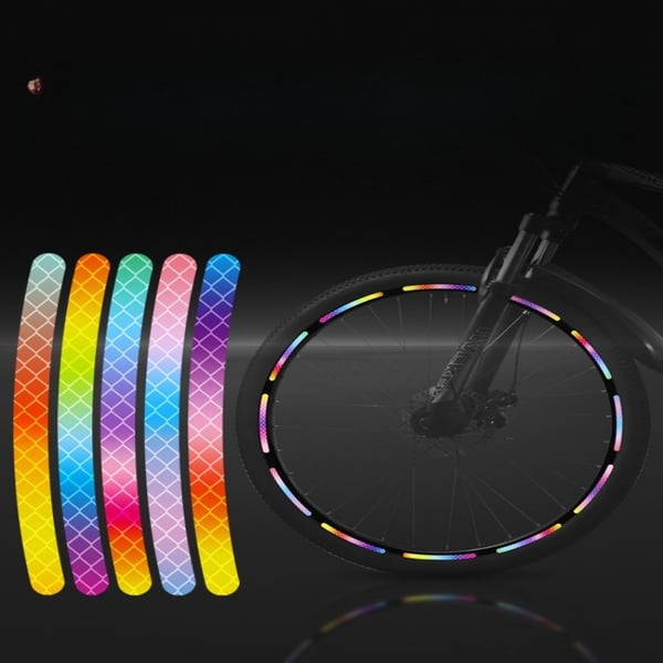Sateenkaaren polkupyörän vanteen heijastintarrat - 10 kpl MultiColor