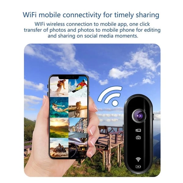 Y3 tommelkamera – 1080P, WiFi og 128G lagringsplass inkludert