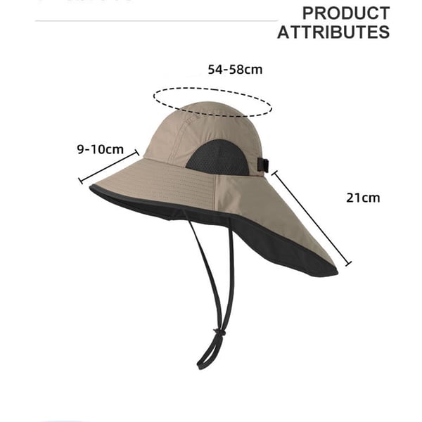 Säädettävä aurinkohattu niskasuojalla - 54-58cm Model 5