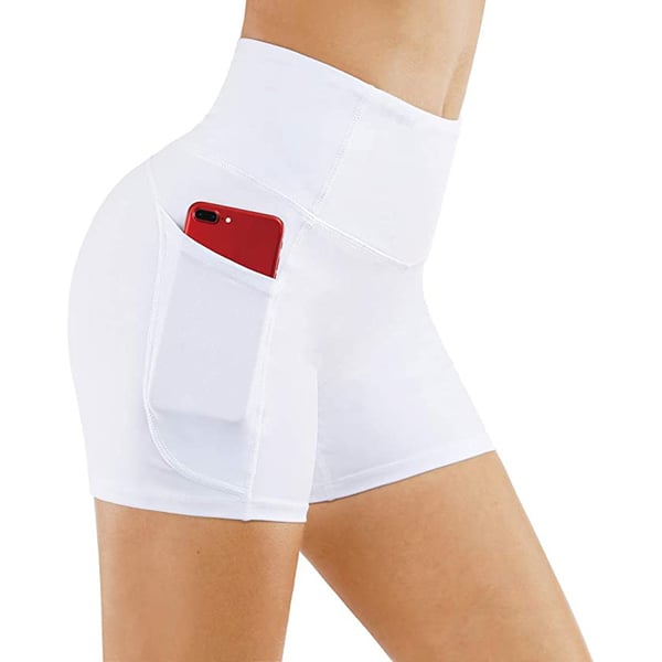 Kompressionsshorts - Perfekt til Yoga & Fitness White XL