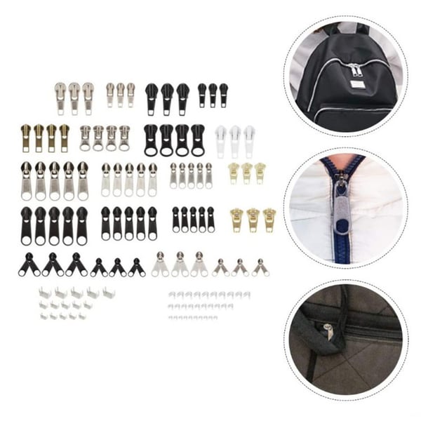 120 stk Zip Repair Kit: Ditt ultimate glidelåsutskiftingssett