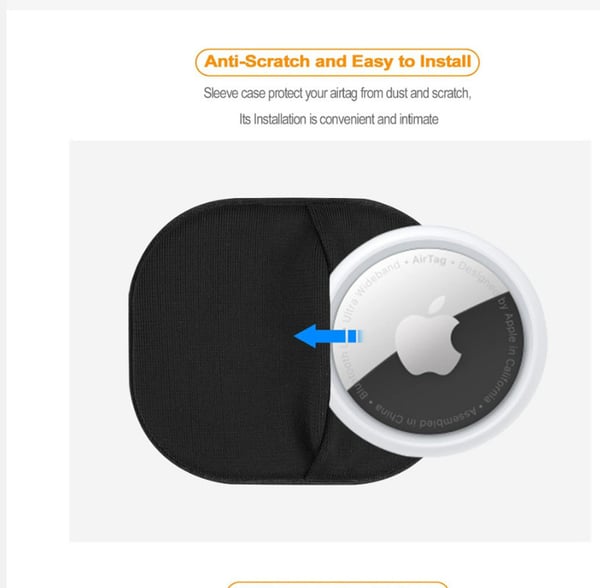 Tyylikäs Lycra-kangas suojakotelo Apple AirTagille Black