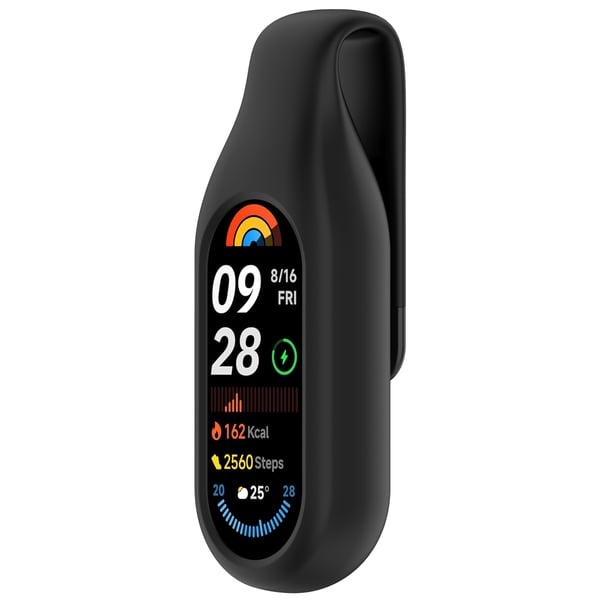 Sikkert klipsfeste for Xiaomi Mi Band 10, 9 og 8 Black