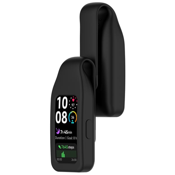 Stålklipsspenne for Huawei Band 10/9/8 - Silikon Black