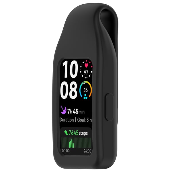 Stålklipsspenne for Huawei Band 10/9/8 - Silikon Black
