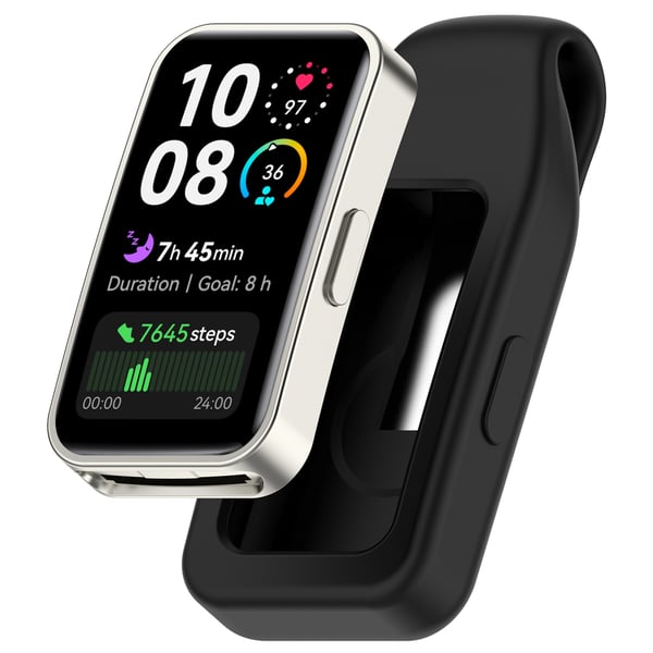 Stålklipsspenne for Huawei Band 10/9/8 - Silikon Black