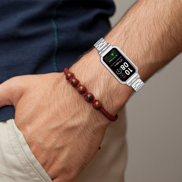 Rustfrit stålrem til Huawei Band 10/9/8 Black