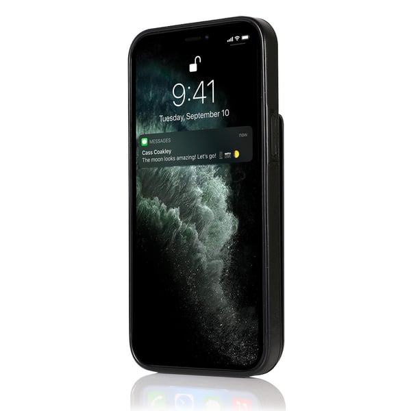 iPhone 16 Pro Max -puhelimen läppäkorttikotelo nahkaa