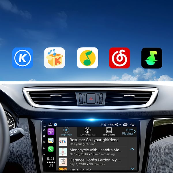 BY967B 2-i-1 Trådlös CarPlay & Android Auto Adapter