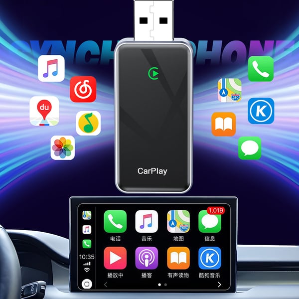 BY967B 2-i-1 Trådlös CarPlay & Android Auto Adapter