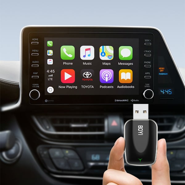 BY967B 2-i-1 Trådlös CarPlay & Android Auto Adapter