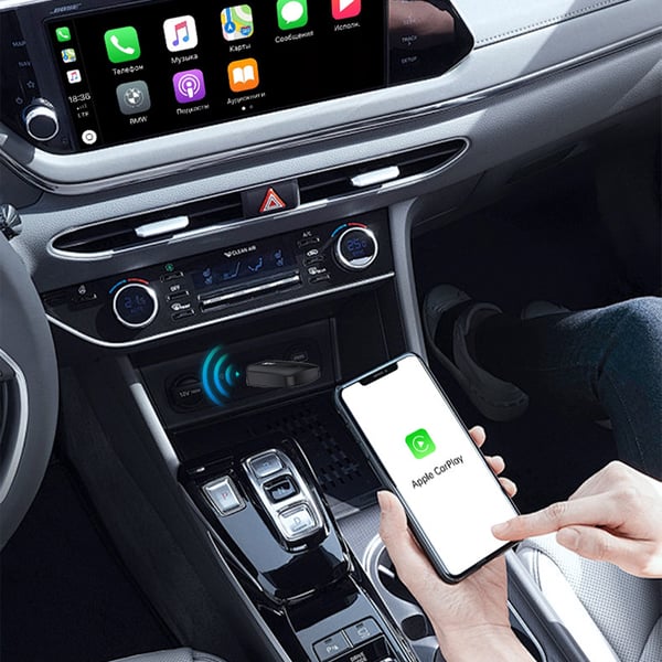 BY967B 2-i-1 Trådlös CarPlay & Android Auto Adapter