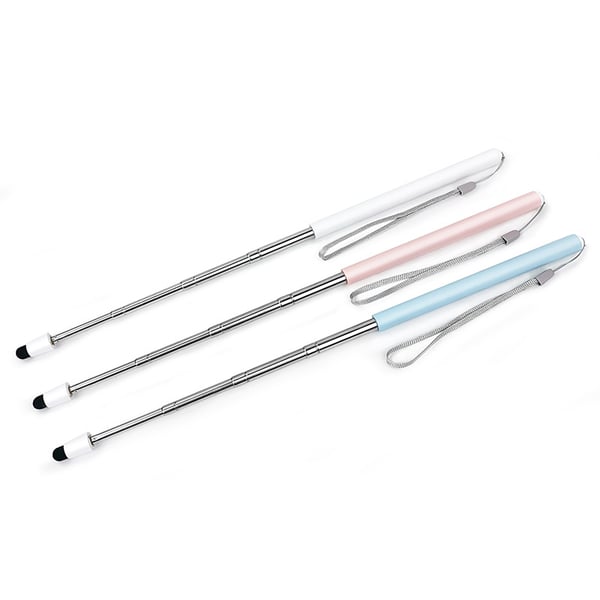 Pink Teleskopisk Pointer Pen med Ledende Kludspids Blue