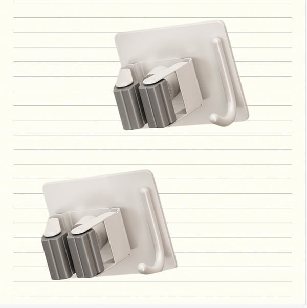 Gunmetal Moppholder - Sikker og Stilig Oppbevaring (2-pakning) White
