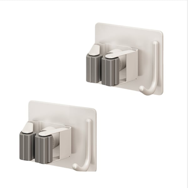 Gunmetal Moppholder - Sikker og Stilig Oppbevaring (2-pakning) White