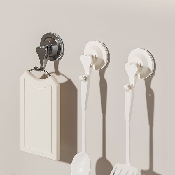 Starka sugkoppskrokar - Set om 3 Grey