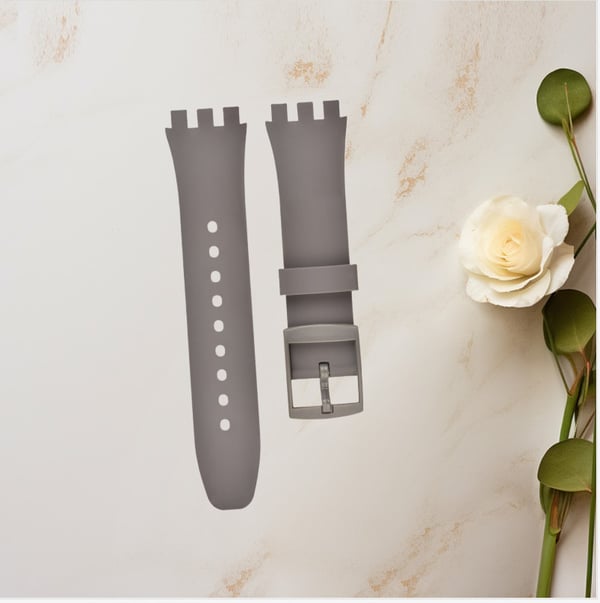 Premium silikoninen Swatch-kellon rannekkeen vaihto Grey 19 mm